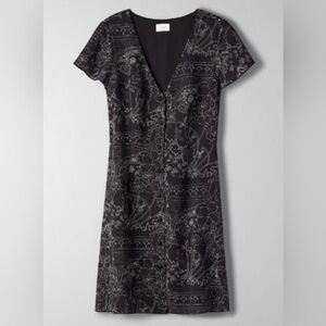 Aritzia Wilfred Nazaire Button Down Dress in Black and White Pattern